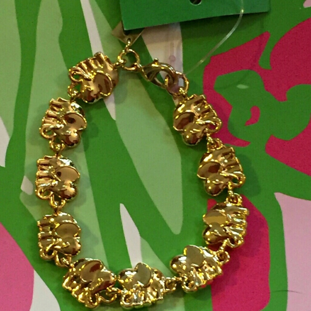Lilly Pulitzer Gold Elephant Link Bracelet